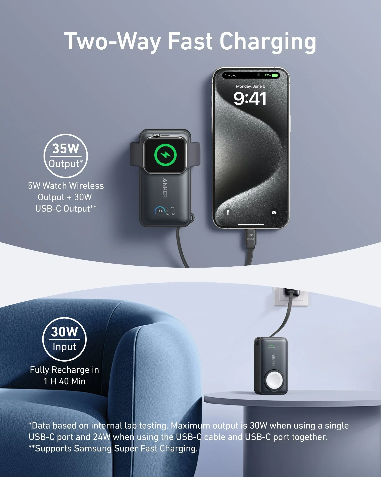 Anker MagGo Power Bank 10K 35W For Apple Watch - Image 4
