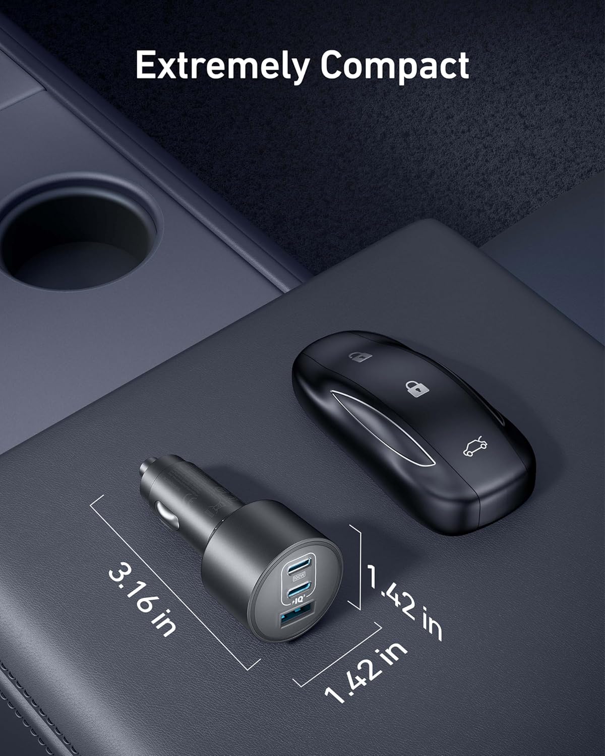 Anker Nano Car Charger 167.5W with Usb-C to Usb-C 3.3ft Cable - Image 5