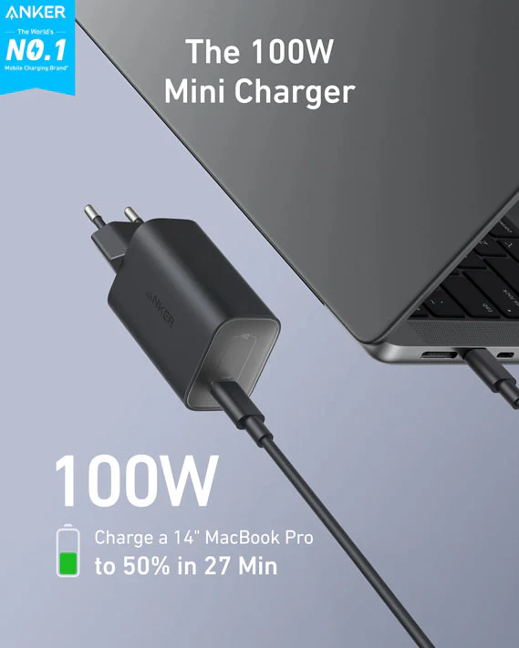 Anker Nano Charger (100W) with USB-C Cable - Image 2
