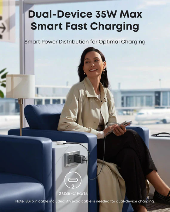 Anker Nano Charger (35W, Built-In Retractable USB-C Cable) - Image 5