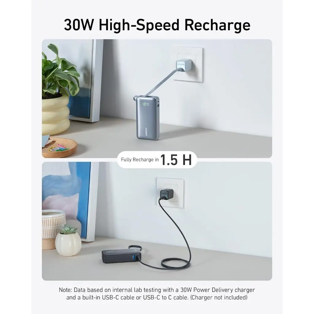 Anker Nano Powerbank 10,000mah 30w Built In Usb C Cable - Image 5